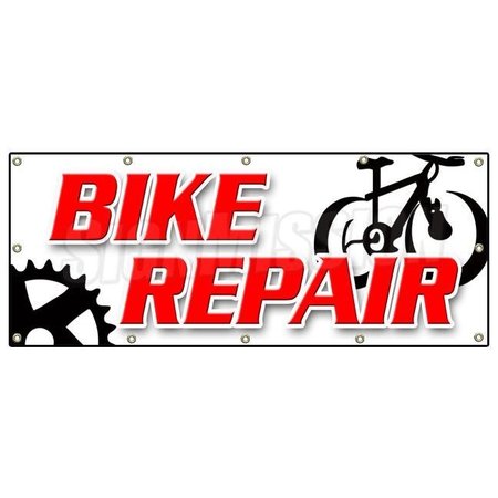 SIGNMISSION BIKE REPAIR BANNER SIGN bicycle shop repair rental cycle helmet B-120 Bike Repair